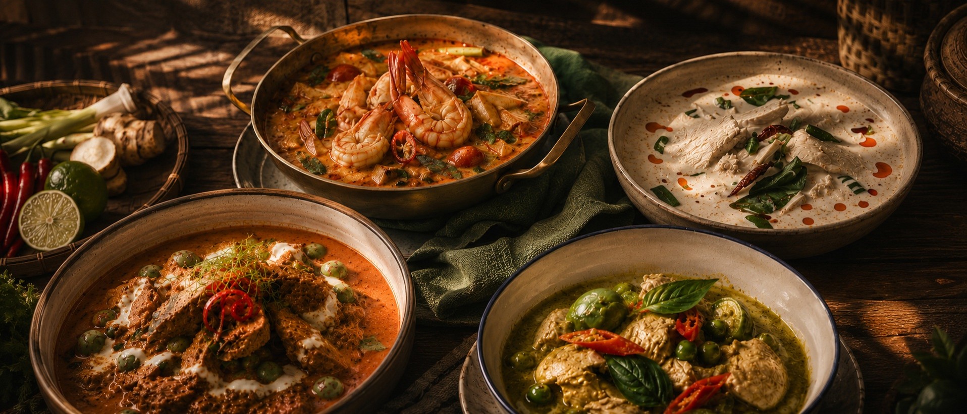 Thai soups and curries at Choorotz Restaurant, Pranakorn Heritage Hotel