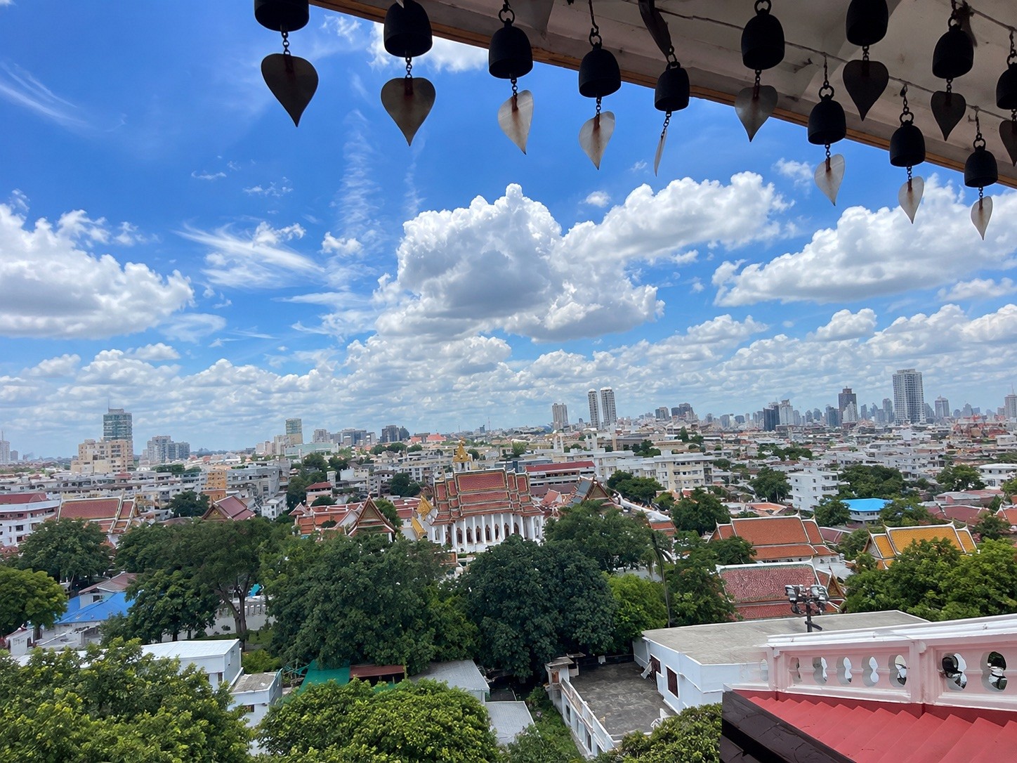 Panoramic view of Rattanakosin and the Bangkok skyline from the Golden Mount