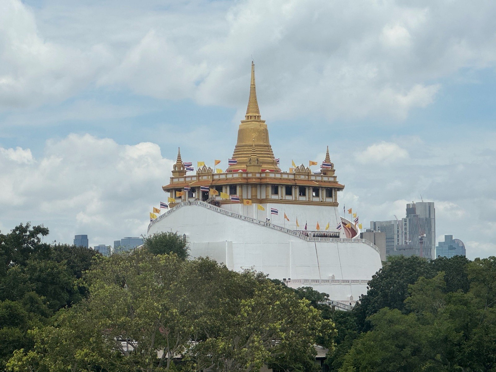 The Golden Mount at Wat Saket rising above the trees of Bangkok Old Town